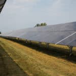 Hydra Row of Solar Panels View from Under Solar Panel Row