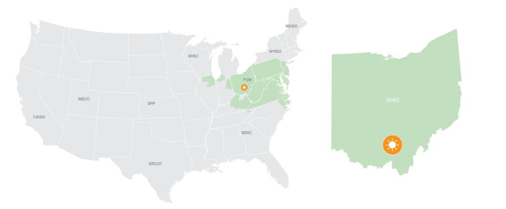 US map and Ohio map