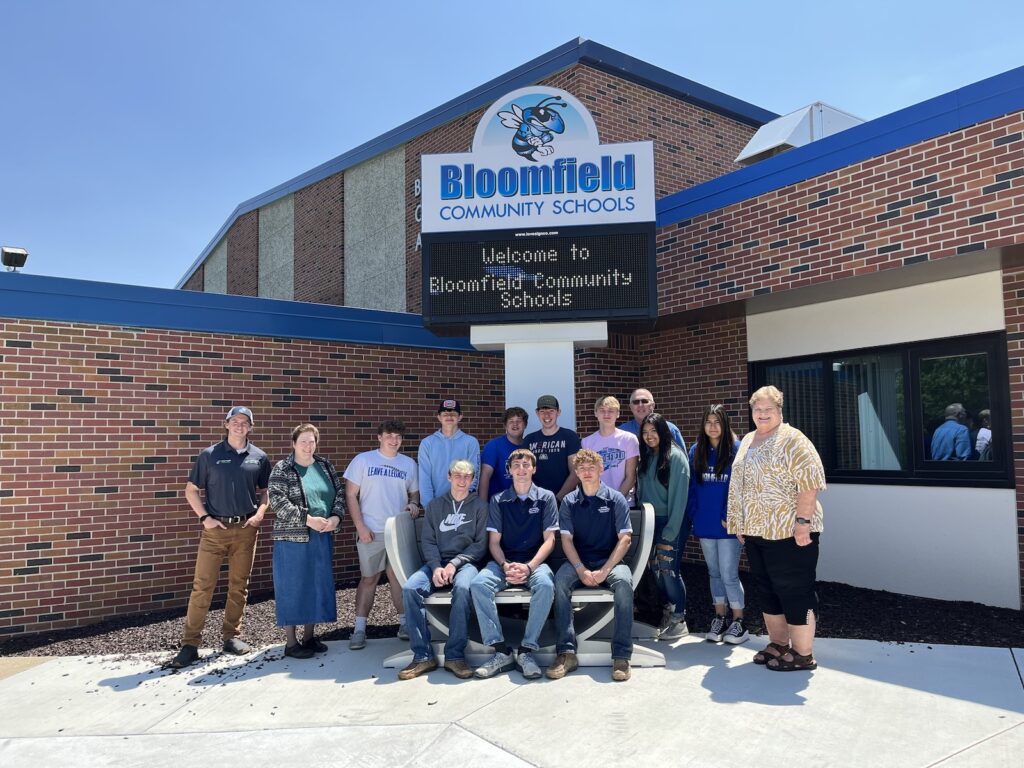 People in front of Bloomfield Community Schools