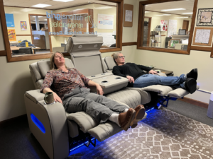 Teachers on massage couch