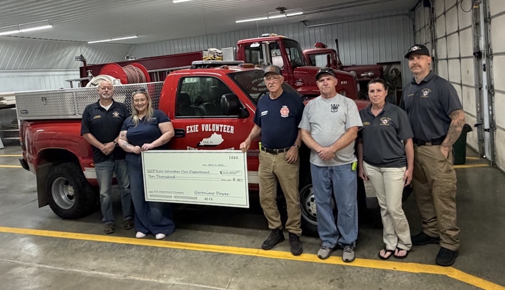 Geronimo Power Donates $10,000 to Exie Fire Department