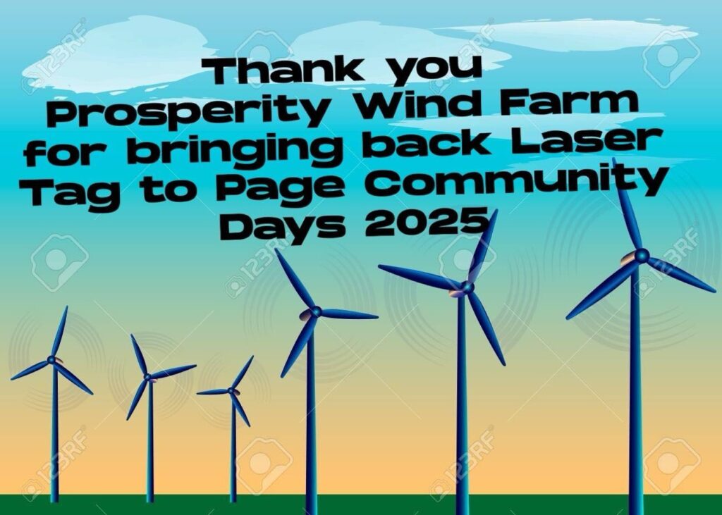 Thank you Prosperity Wind Farm for bringing back Laser Tag to Page Community Days 2025